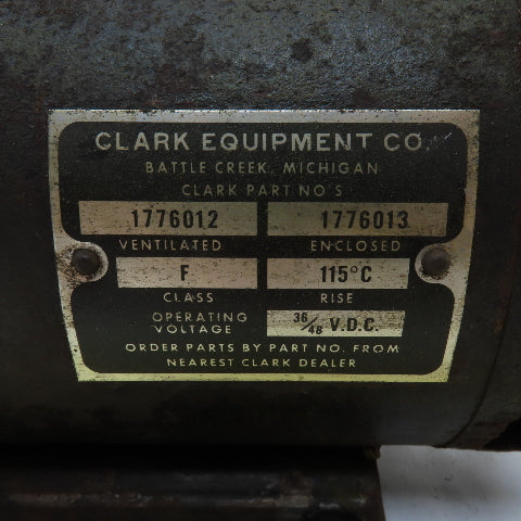Clark 1776012 & 1776013 36/48VDC Forklift Electric Motor W/Hydraulic Pump
