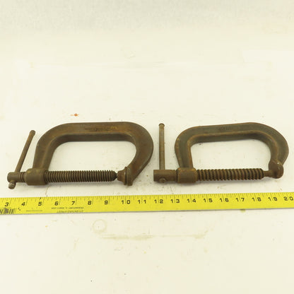 404 Drop Forged C-Clamp 4" Opening 3" Throat Depth Steel USA Lot of 2