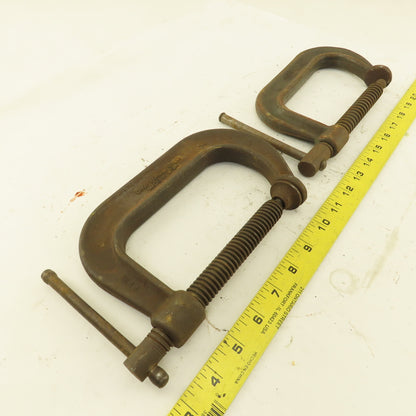 404 Drop Forged C-Clamp 4" Opening 3" Throat Depth Steel USA Lot of 2
