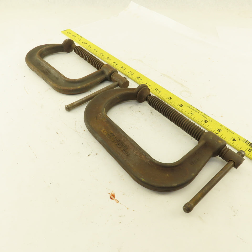 404 Drop Forged C-Clamp 4" Opening 3" Throat Depth Steel USA Lot of 2