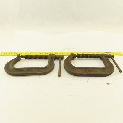 404 Drop Forged C-Clamp 4" Opening 3" Throat Depth Steel USA Lot of 2