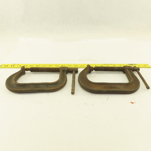 404 Drop Forged C-Clamp 4" Opening 3" Throat Depth Steel USA Lot of 2