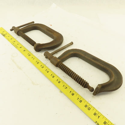 404 Drop Forged C-Clamp 4" Opening 3" Throat Depth Steel USA Lot of 2