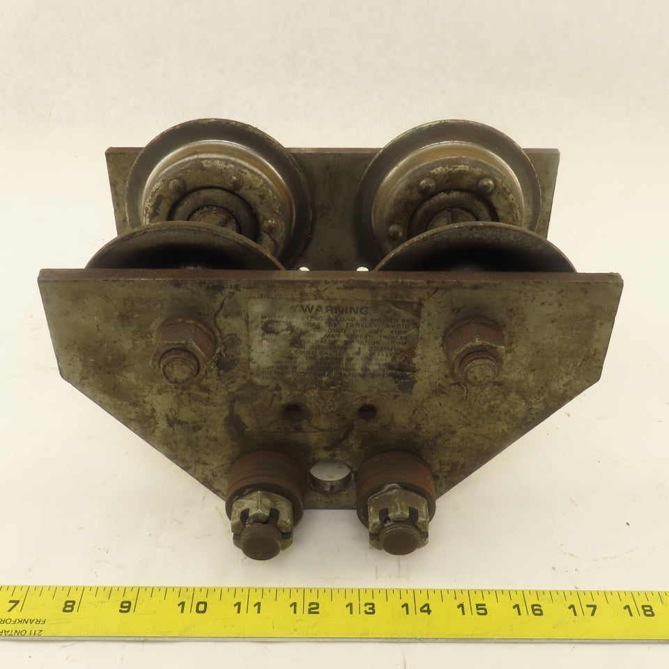 CM 1 Ton Low Headroom Pin Mount Manual Push Hoist Trolley 2" to 4-1/4" Beam