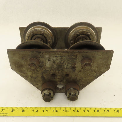 CM 1 Ton Low Headroom Pin Mount Manual Push Hoist Trolley 2" to 4-1/4" Beam