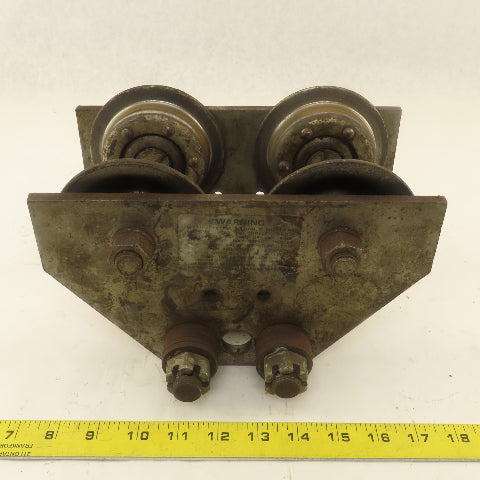 CM 1 Ton Low Headroom Pin Mount Manual Push Hoist Trolley 2" to 4-1/4" Beam