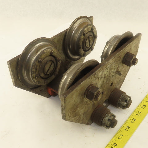 CM 1 Ton Low Headroom Pin Mount Manual Push Hoist Trolley 2" to 4-1/4" Beam