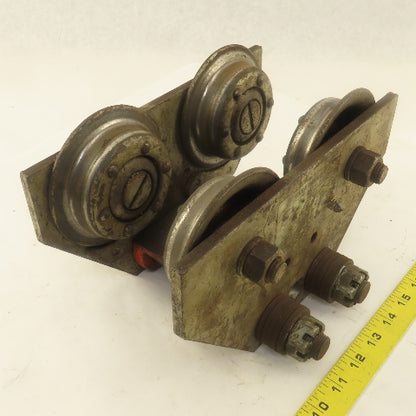 CM 1 Ton Low Headroom Pin Mount Manual Push Hoist Trolley 2" to 4-1/4" Beam