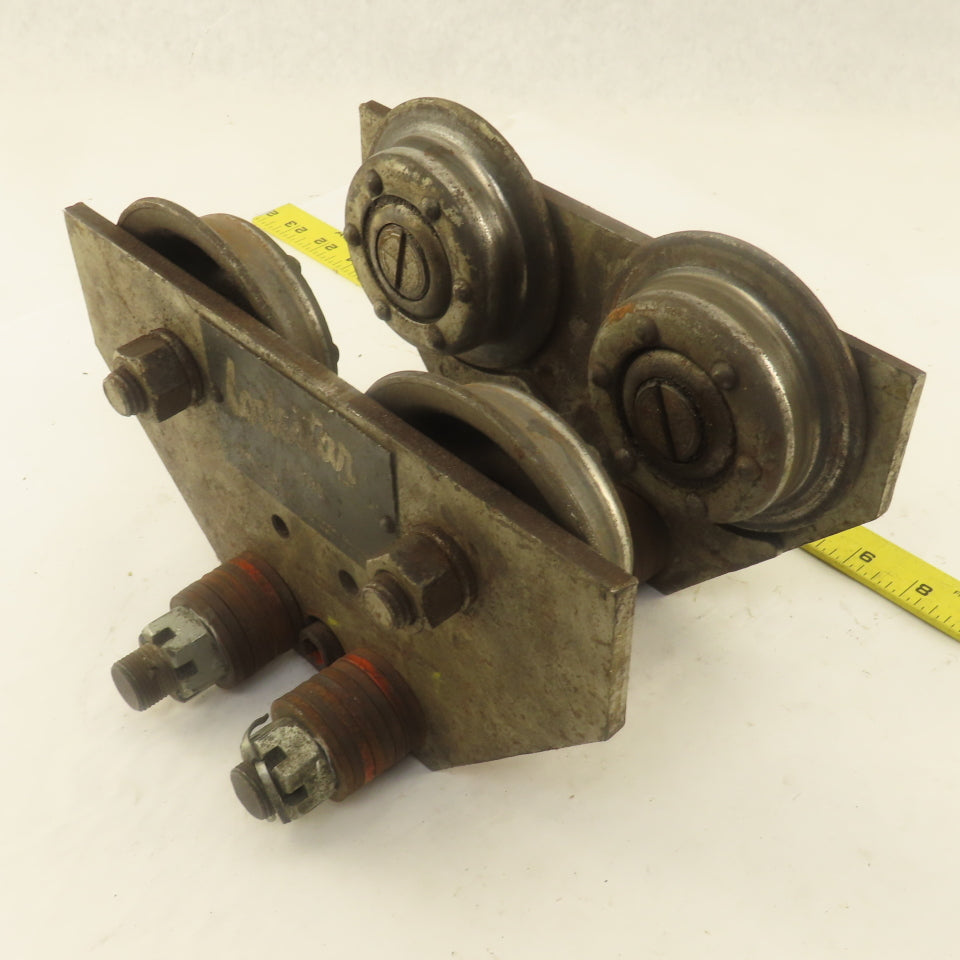 CM 1 Ton Low Headroom Pin Mount Manual Push Hoist Trolley 2" to 4-1/4" Beam