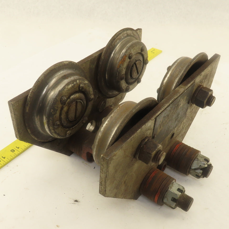 CM 1 Ton Low Headroom Pin Mount Manual Push Hoist Trolley 2" to 4-1/4" Beam