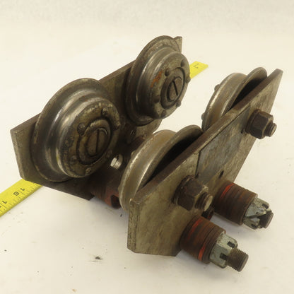 CM 1 Ton Low Headroom Pin Mount Manual Push Hoist Trolley 2" to 4-1/4" Beam