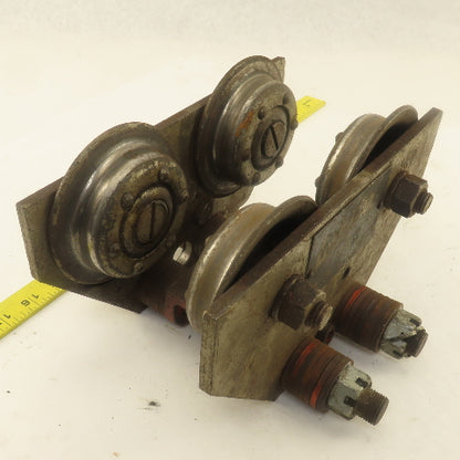 CM 1 Ton Low Headroom Pin Mount Manual Push Hoist Trolley 2" to 4-1/4" Beam