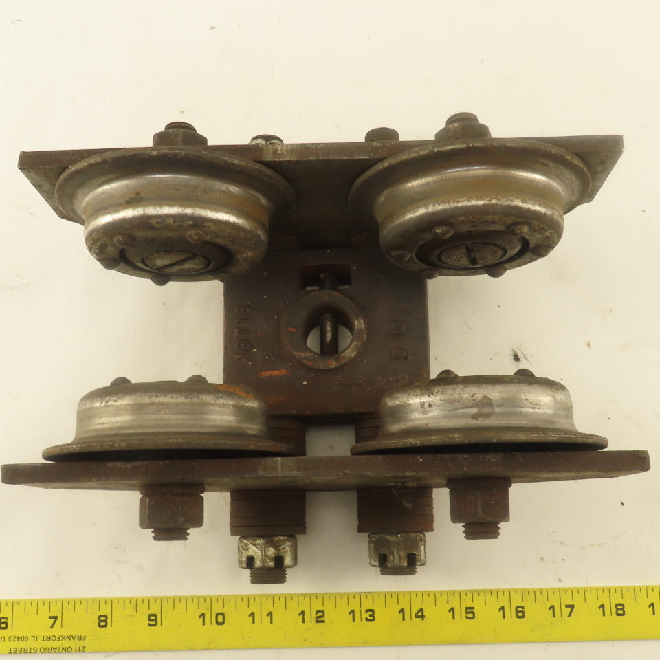 CM 1 Ton Low Headroom Pin Mount Manual Push Hoist Trolley 2" to 4-1/4" Beam