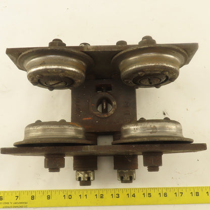 CM 1 Ton Low Headroom Pin Mount Manual Push Hoist Trolley 2" to 4-1/4" Beam