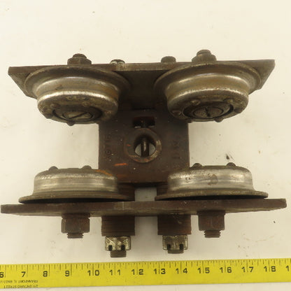 CM 1 Ton Low Headroom Pin Mount Manual Push Hoist Trolley 2" to 4-1/4" Beam