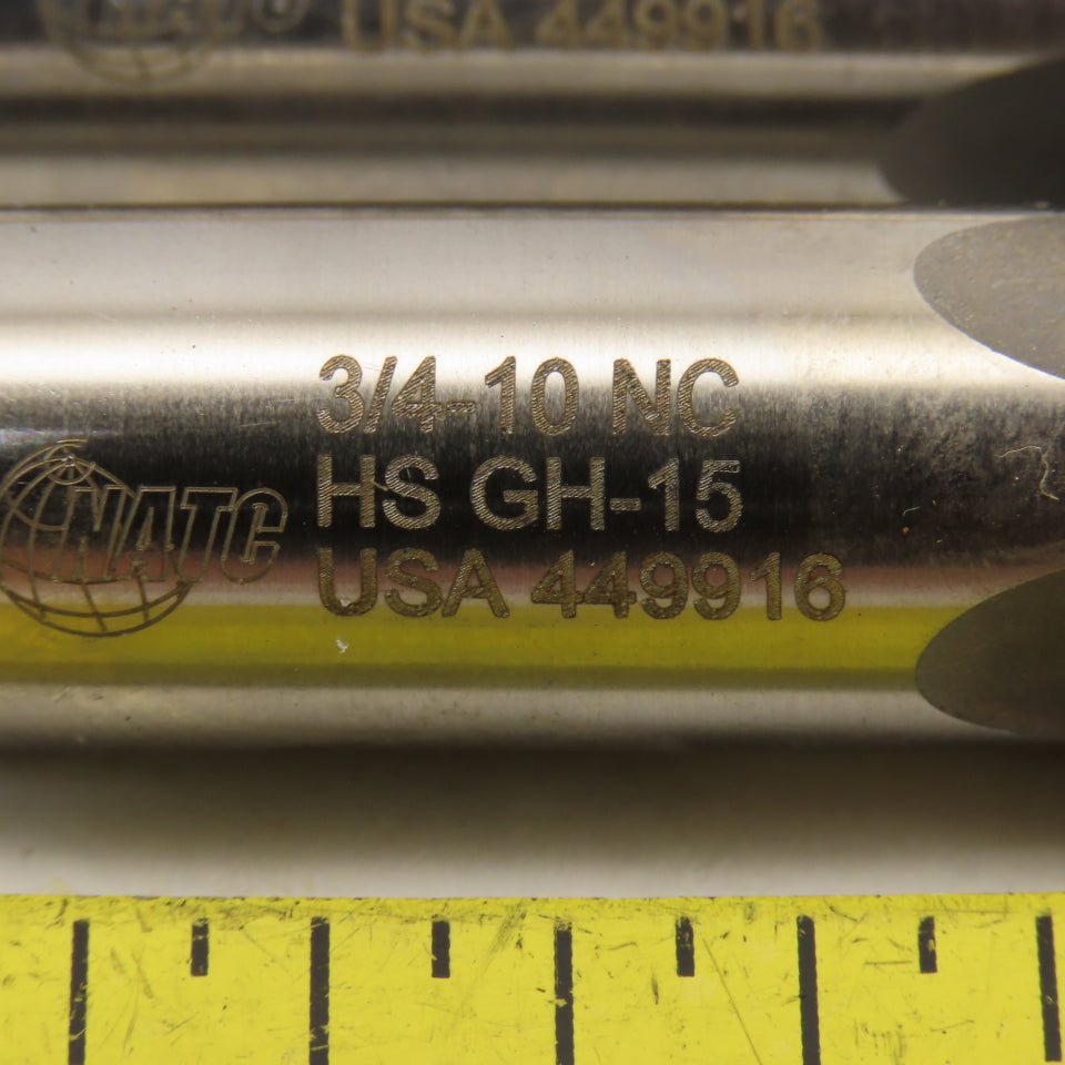 NATC 3/4"-10 NC HS GH-15 Plug Tap 4 Straight Flute Made In USA Lot Of 2