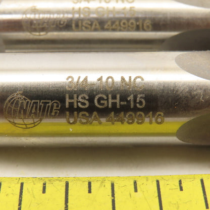 NATC 3/4"-10 NC HS GH-15 Plug Tap 4 Straight Flute Made In USA Lot Of 2