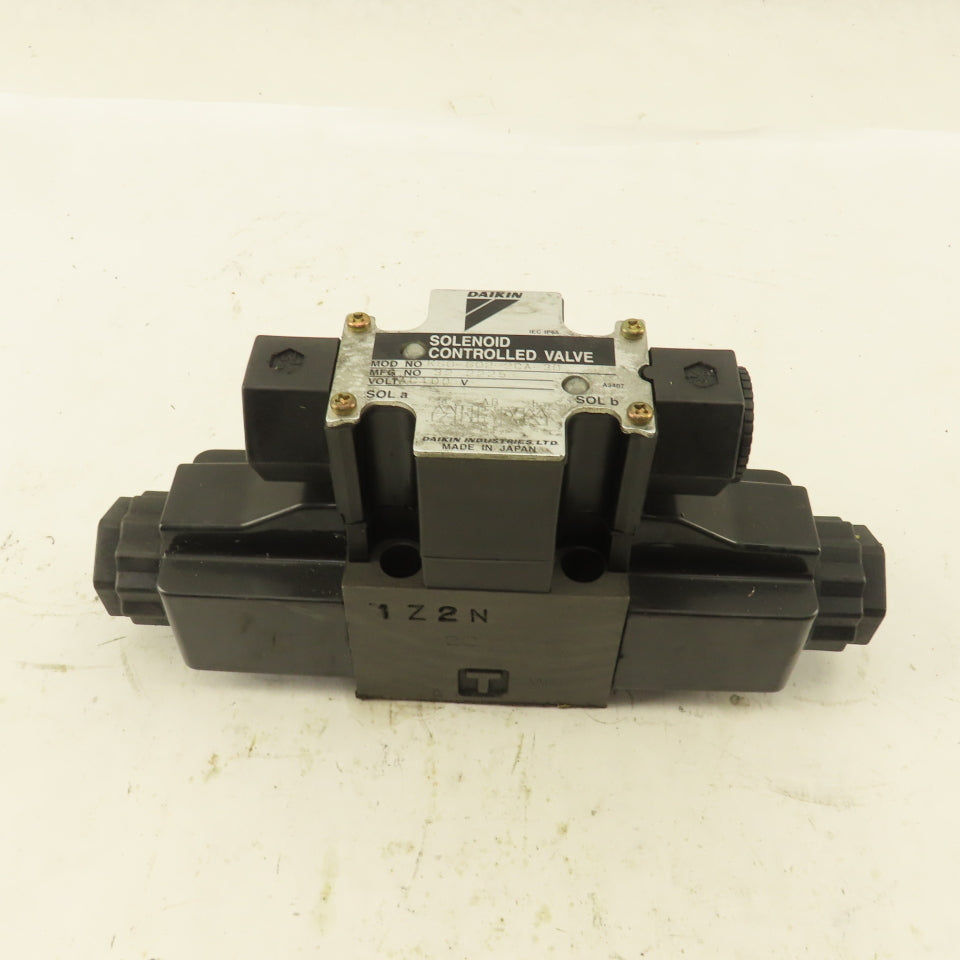 Daikin KS0-G02-2CA-30 Double Solenoid Hydraulic Valve 4/3 Way Closed 100V