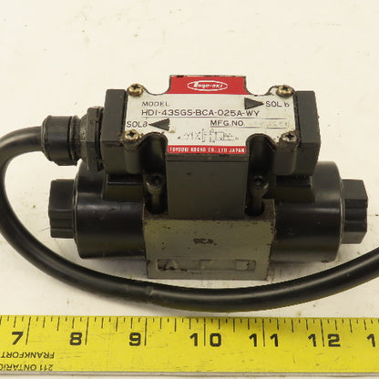 Toyooki HDI-43SGS-BCA-025A-WY Double Solenoid Hydraulic Valve 4/3 Closed 100V