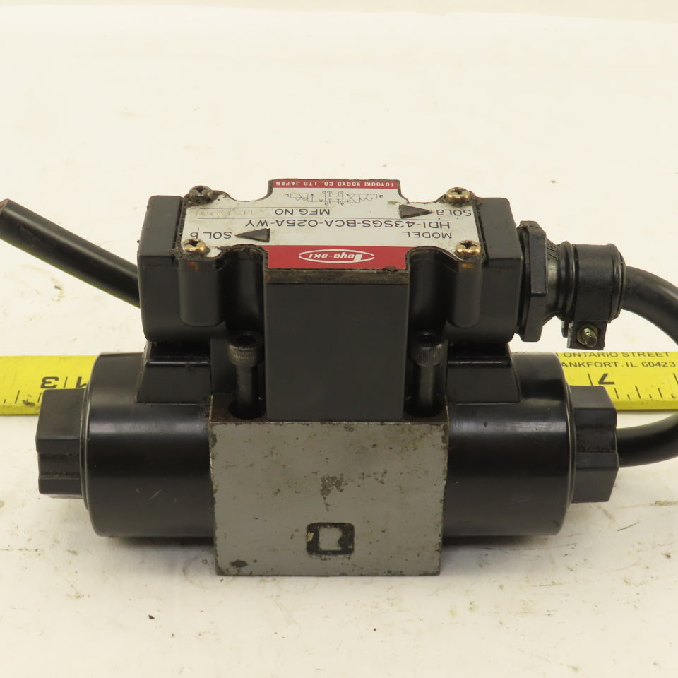 Toyooki HDI-43SGS-BCA-025A-WY Double Solenoid Hydraulic Valve 4/3 Closed 100V