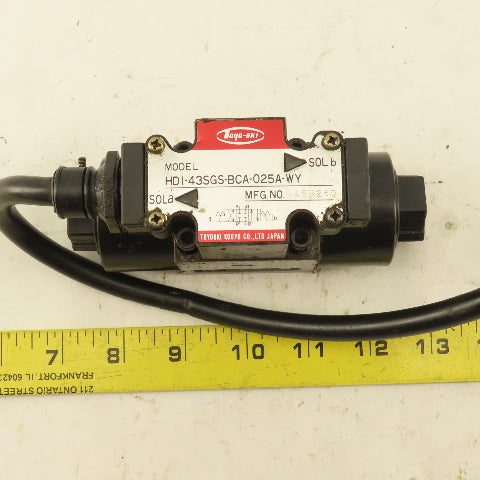 Toyooki HDI-43SGS-BCA-025A-WY Double Solenoid Hydraulic Valve 4/3 Closed 100V