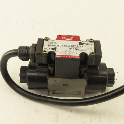 Toyooki HDI-43SGS-BCA-025A-WY Double Solenoid Hydraulic Valve 4/3 Closed 100V
