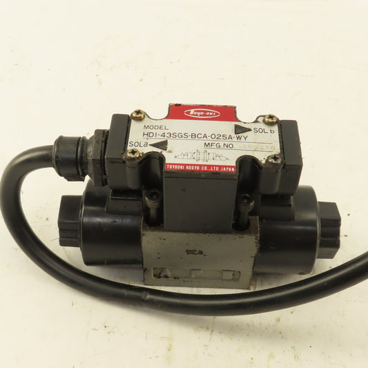 Toyooki HDI-43SGS-BCA-025A-WY Double Solenoid Hydraulic Valve 4/3 Closed 100V