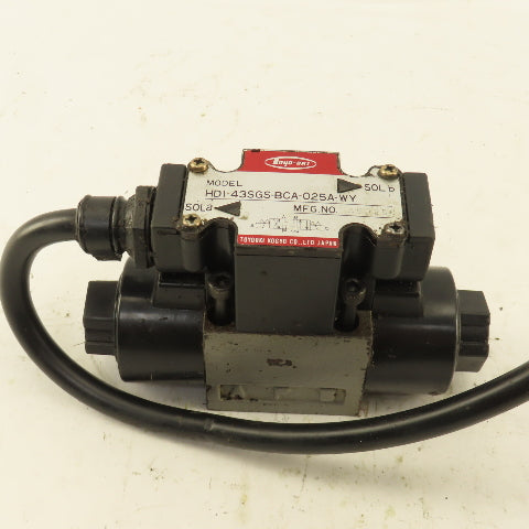 Toyooki HDI-43SGS-BCA-025A-WY Double Solenoid Hydraulic Valve 4/3 Closed 100V