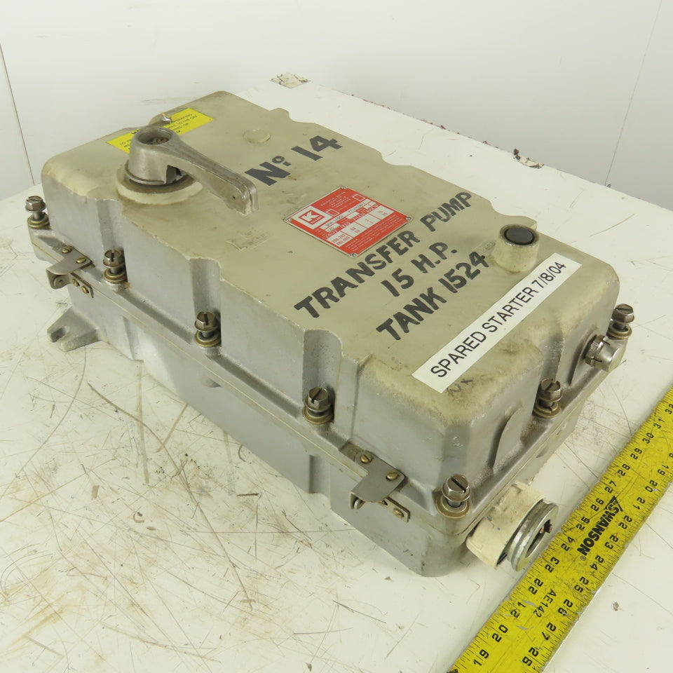 Killark SPM-12552 Magnetic Motor Starter Hazardous Location Nema 2 600V 25Hp 3Ph