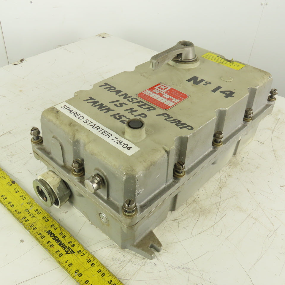 Killark SPM-12552 Magnetic Motor Starter Hazardous Location Nema 2 600V 25Hp 3Ph