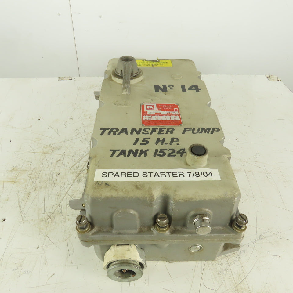 Killark SPM-12552 Magnetic Motor Starter Hazardous Location Nema 2 600V 25Hp 3Ph