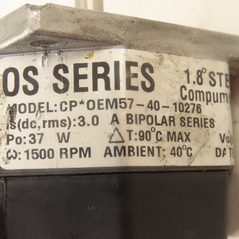 Parker CP OEM57-40-10276 Compumotor 1.8° Step Motor 1500 RPM 1/4" Shaft
