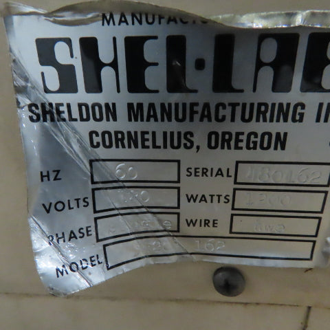 Shel-Lab 52201 162 Lab Laboratory Oven 115V 1PH 1200W 20"Dx25"Wx19"H