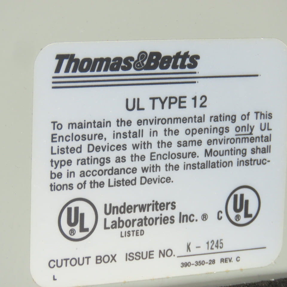 Thomas Betts 16" x 14" x 6" Type 12 Electrical Enclosure Back Plate
