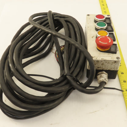 3Button Momentary Hand Pendant W/Twist Lock E-Stop & 14' Cord