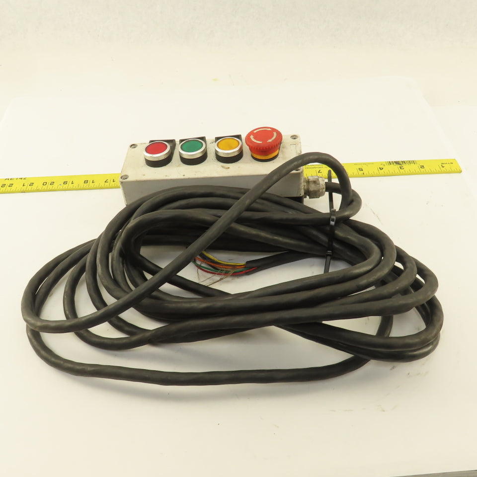 3Button Momentary Hand Pendant W/Twist Lock E-Stop & 14' Cord
