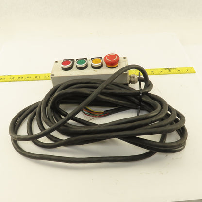 3Button Momentary Hand Pendant W/Twist Lock E-Stop & 14' Cord