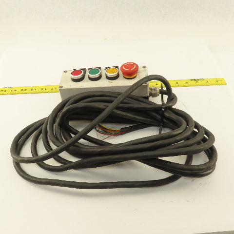 3Button Momentary Hand Pendant W/Twist Lock E-Stop & 14' Cord