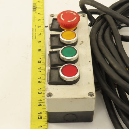 3Button Momentary Hand Pendant W/Twist Lock E-Stop & 14' Cord