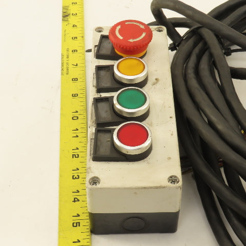 3Button Momentary Hand Pendant W/Twist Lock E-Stop & 14' Cord