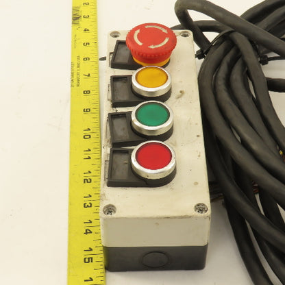 3Button Momentary Hand Pendant W/Twist Lock E-Stop & 14' Cord