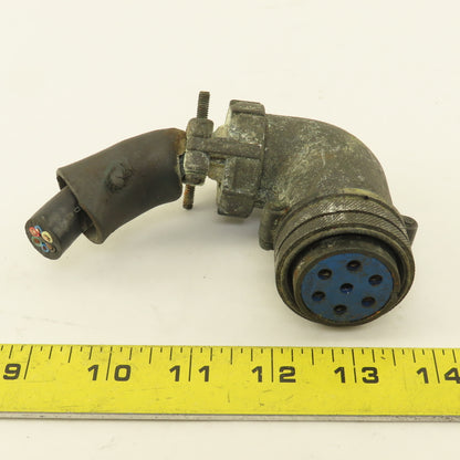 Amphenol MS3108B24-10S Size 24 7 Pin Circular Connector 24-10SF 90° Angle