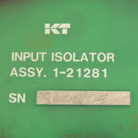 Kearney & Trecker 1-21281 Input Isolator Assembly