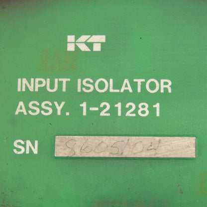 Kearney & Trecker 1-21281 Input Isolator Assembly