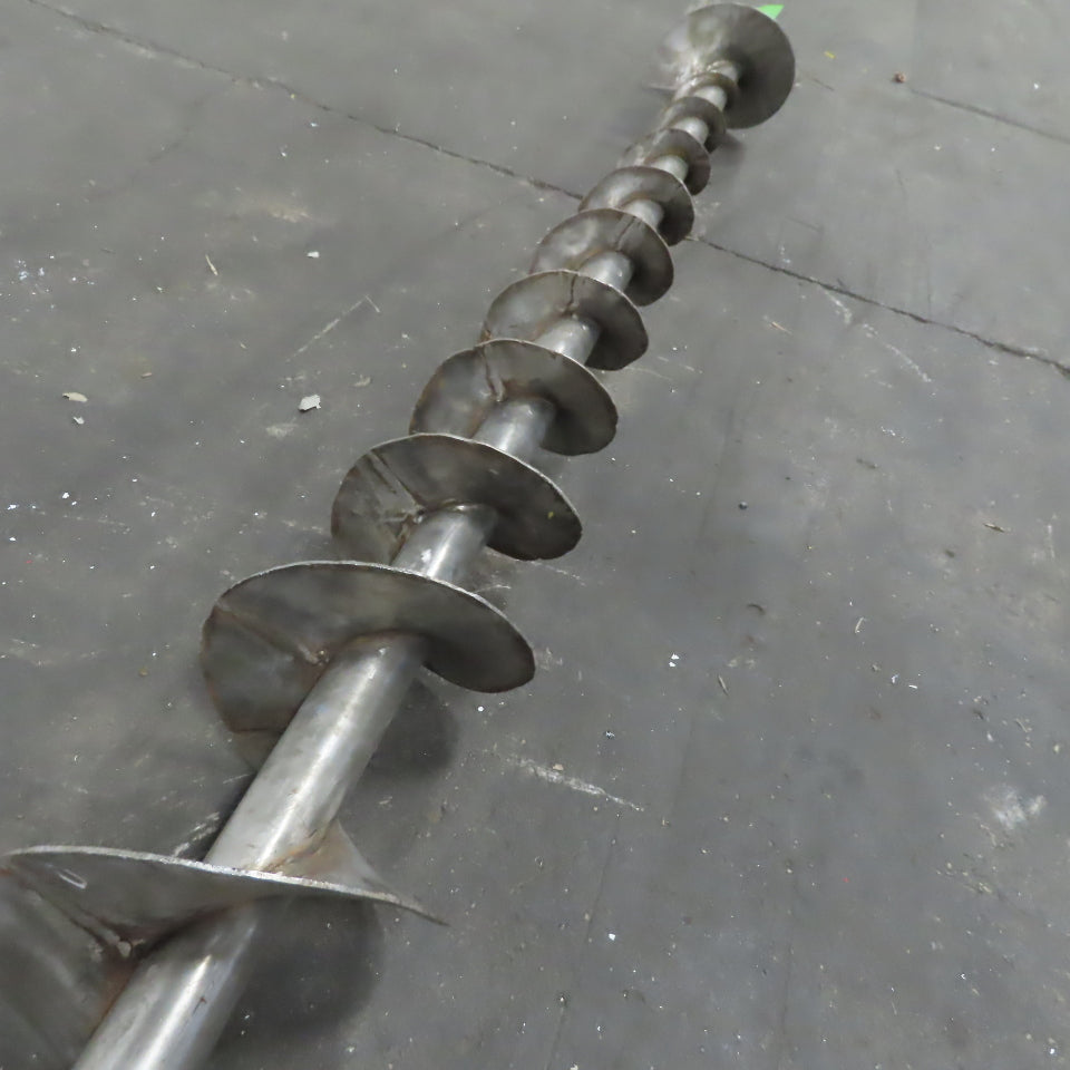 10" Diameter x 135" Long 1-1/2" ID Stainless Steel Mixing Conveyor Auger Screw