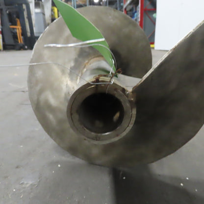 10" Diameter x 135" Long 1-1/2" ID Stainless Steel Mixing Conveyor Auger Screw