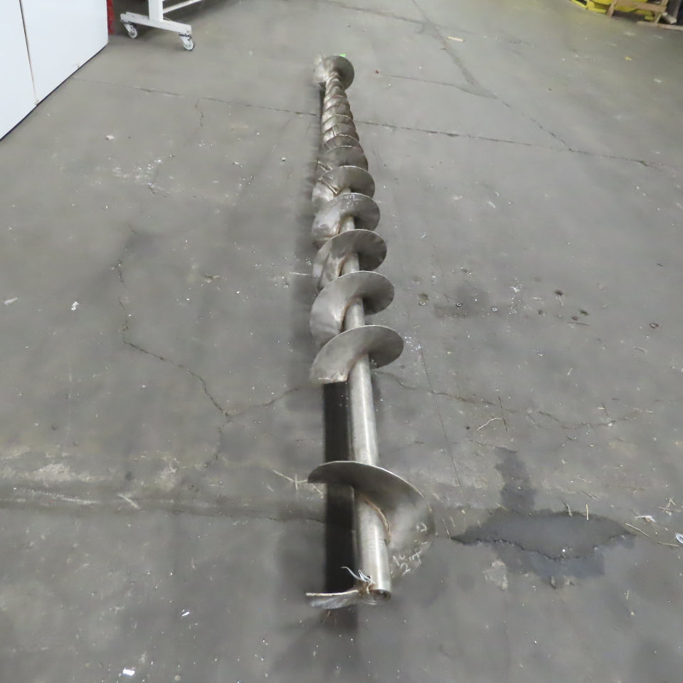 10" Diameter x 135" Long 1-1/2" ID Stainless Steel Mixing Conveyor Auger Screw