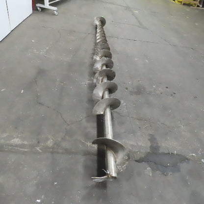 10" Diameter x 135" Long 1-1/2" ID Stainless Steel Mixing Conveyor Auger Screw
