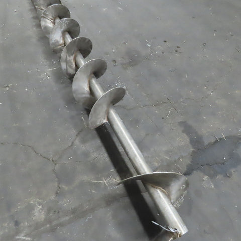 10" Diameter x 135" Long 1-1/2" ID Stainless Steel Mixing Conveyor Auger Screw