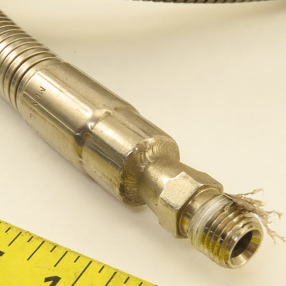 Stainless CGA-580 Compressed Gas Male x 1/4"Inverted Flare Gas Supply Line 74"